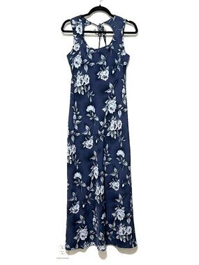 Womens VTG Y2K 90s Bias Maxi Dress S/M Dark Floral Whimsigoth Fairy Grunge Glam